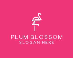 Modern Abstract Flamingo logo design