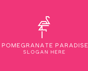 Modern Abstract Flamingo logo design