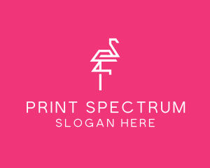 Modern Abstract Flamingo logo design