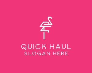 Modern Abstract Flamingo logo design