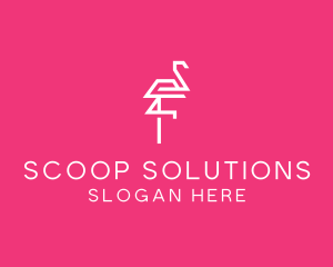 Modern Abstract Flamingo logo design