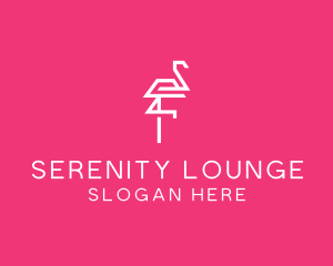 Modern Abstract Flamingo logo design