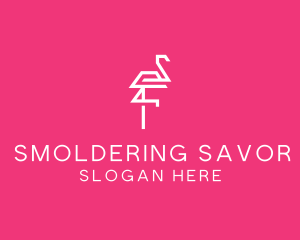 Modern Abstract Flamingo logo design