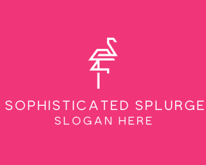 Modern Abstract Flamingo logo design