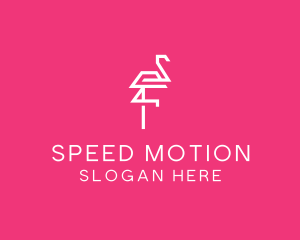 Modern Abstract Flamingo logo design