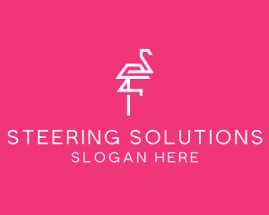 Modern Abstract Flamingo logo design