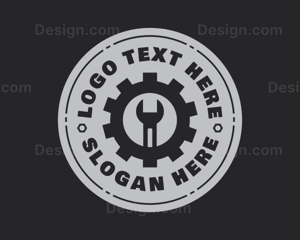 Mechanic Cogwheel Wrench Logo