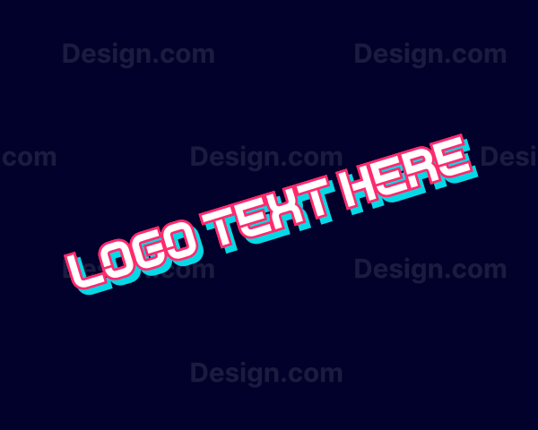 3D Neon Glitch Business Logo
