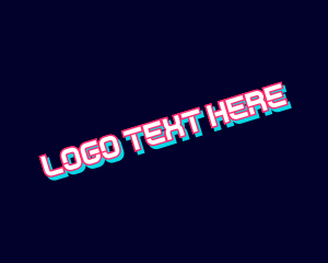 3D Neon Glitch Business logo