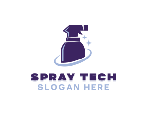 Spray Bottle Cleaner Sanitation logo design