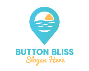 Cyan Beach Pin logo design