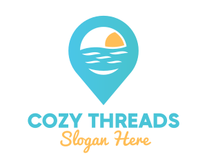 Cyan Beach Pin logo design