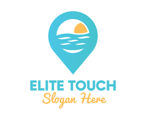 Cyan Beach Pin logo design