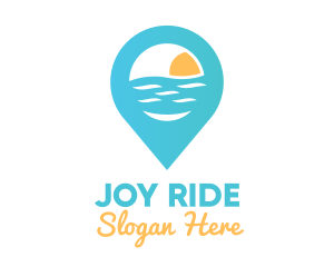 Cyan Beach Pin logo design