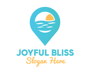 Cyan Beach Pin logo design