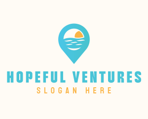 Cyan Beach Pin logo
