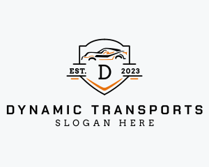 Sedan Car Shield Transport logo design