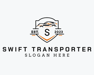 Sedan Car Shield Transport logo design