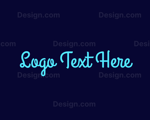 Bright Blue Handwriting Logo