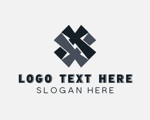 Fabric - Weave Textile Pattern Letter X logo design