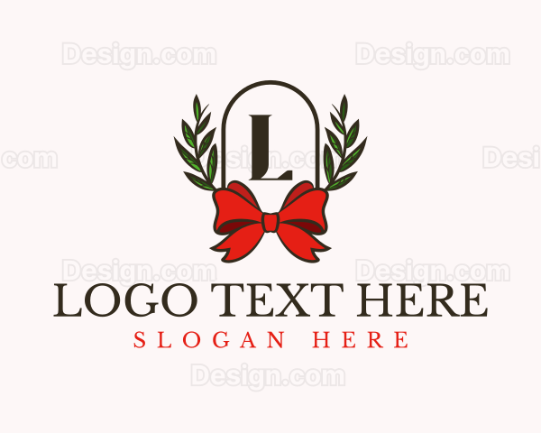 Gift Ribbon Wreath Logo