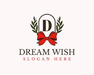 Gift Ribbon Wreath logo design