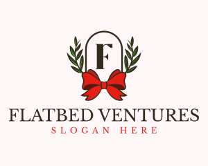 Gift Ribbon Wreath logo design