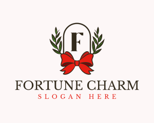 Gift Ribbon Wreath logo design