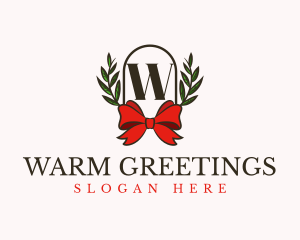 Gift Ribbon Wreath logo design