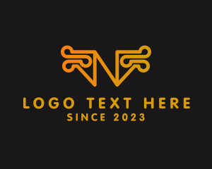 Digital Cyberspace Letter N logo