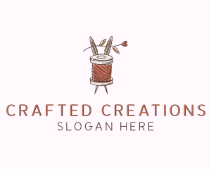 Flower Yarn Needle logo design