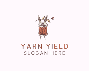 Flower Yarn Needle logo design