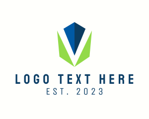 Geometric Shield Letter V Company logo