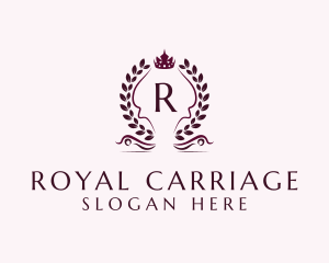 Luxury Royal Crown Wreath logo design