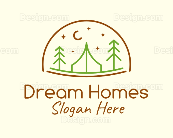 Minimalist Camping Destination Logo