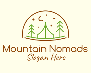 Minimalist Camping Destination logo design