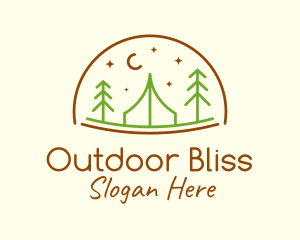 Minimalist Camping Destination logo design