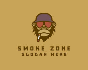 Smoking Ape Monkey logo design