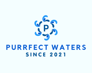 Spiral Water Droplet logo design