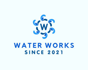 Spiral Water Droplet logo design