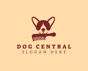 Dog Comb Grooming  logo design