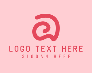 Curvy Pink Letter A Logo