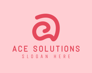 Curvy Pink Letter A logo design