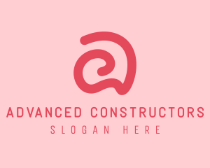 Curvy Pink Letter A logo design