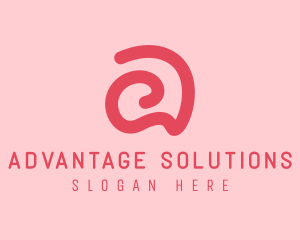 Curvy Pink Letter A logo design