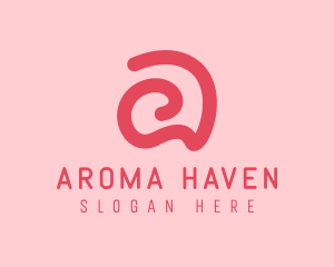 Curvy Pink Letter A logo design