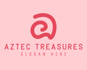 Curvy Pink Letter A logo design