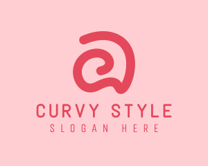 Curvy Pink Letter A logo