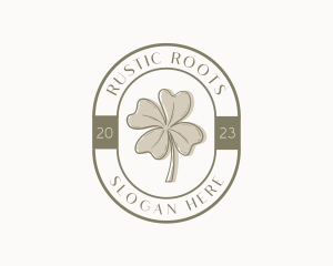 Rustic Clover Leaf logo design