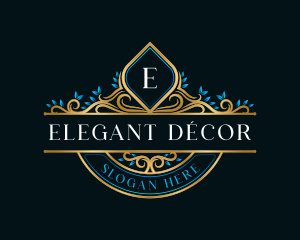 Crest Leaves Decorative logo design